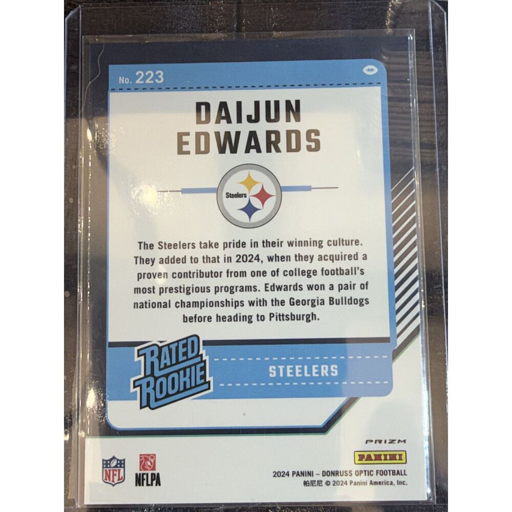2024 Donruss Optic Daijun Edwards Rated Rookie Holo RC #223 Steelers